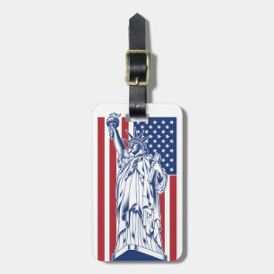 USA Liberty custom text luggage tag