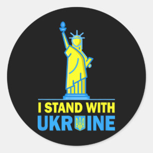 Usa Liberty Ukraine Shirt I Stand With Ukraine Ukr Classic Round Sticker
