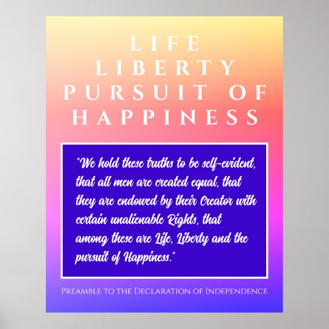 USA: Life, Liberty & Pursuit of Happiness Poster (Front)