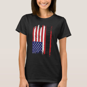 USA Lineman 4th of July American Football Flag T-Shirt