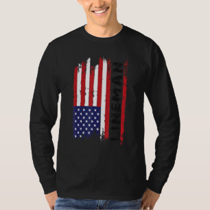 USA Lineman 4th of July American Football Flag T-Shirt