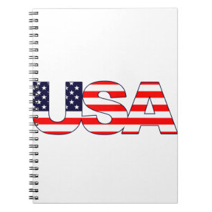 USA Logo Initials with American flag Notebook