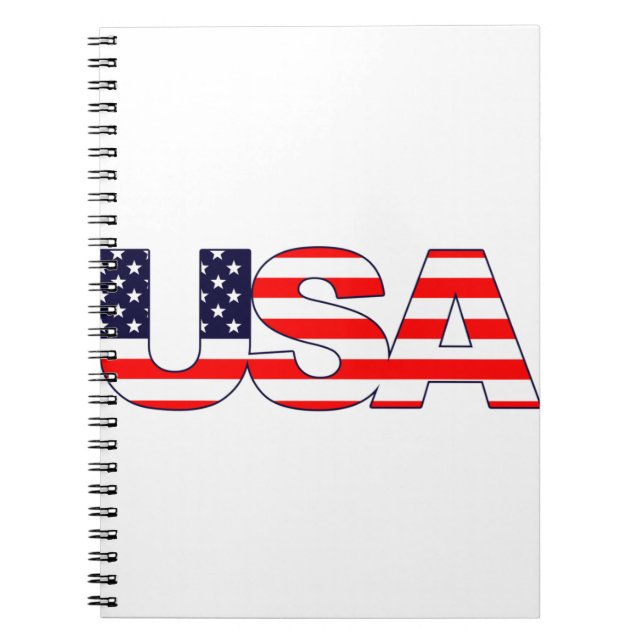 USA Logo Initials with American flag Notebook (Front)