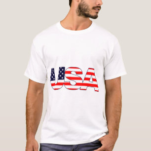 USA Logo Initials with American flag T-Shirt