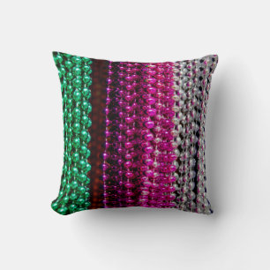 USA, Louisiana, New Orleans. Mardi Gras Beads Cushion