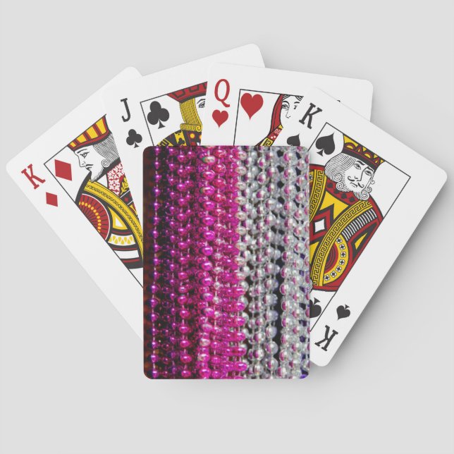 USA, Louisiana, New Orleans. Mardi Gras Beads Playing Cards (Back)