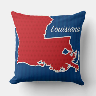 USA Louisiana State Patriotic Stars Stripes Map Cushion
