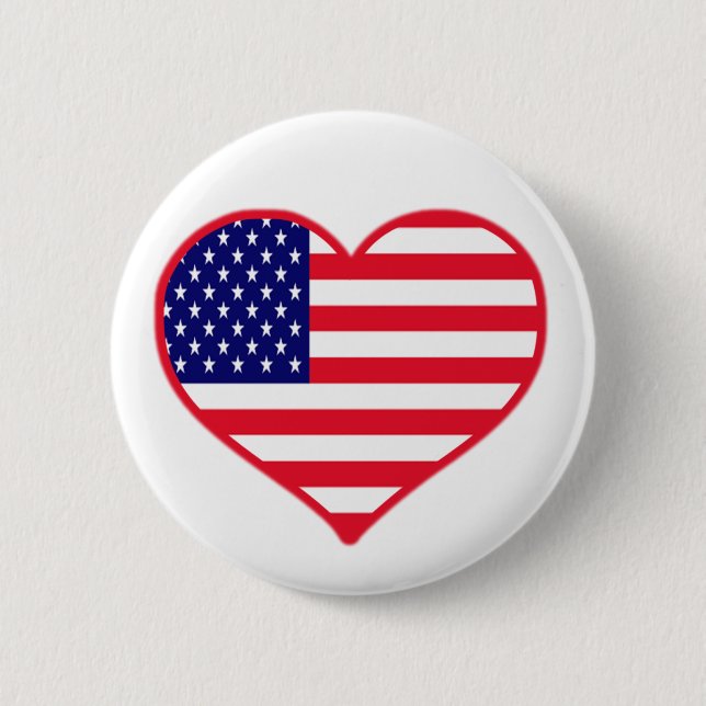 USA Love 6 Cm Round Badge (Front)