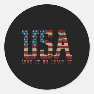 Usa Love It Or Leave It America Vote For Donald Tr Classic Round Sticker