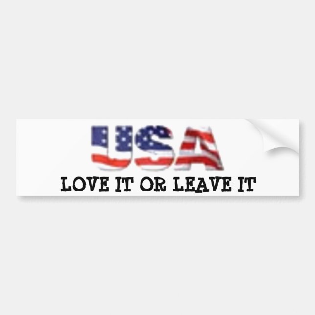 USA love it or leave it Bumper Sticker (Front)