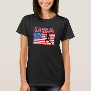 Usa Loves Track And Field Summer Games American Fl T-Shirt