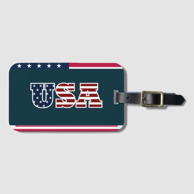 USA Luggage Tag (Front Horizontal)