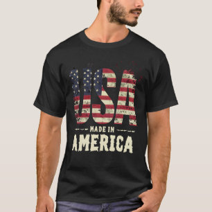 USA Made in America Distressed American Flag T-Shi T-Shirt