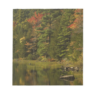 USA; Maine; Acadia NP. Fall reflections at 2 Notepad