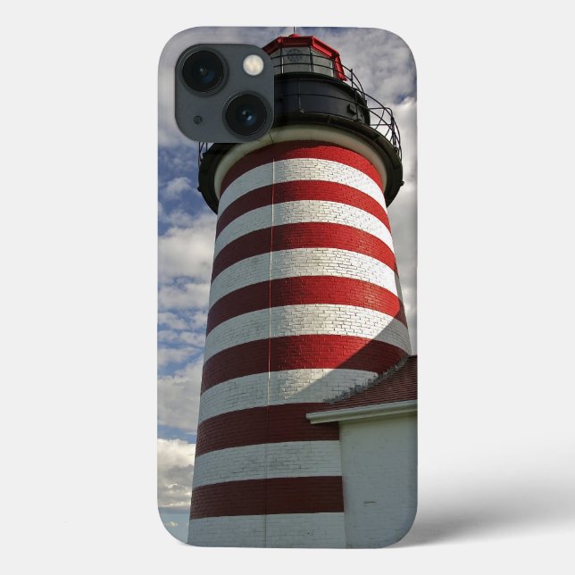 USA, Maine, Lubec. West Quoddy Head LIghthouse Case-Mate iPhone Case (Back)