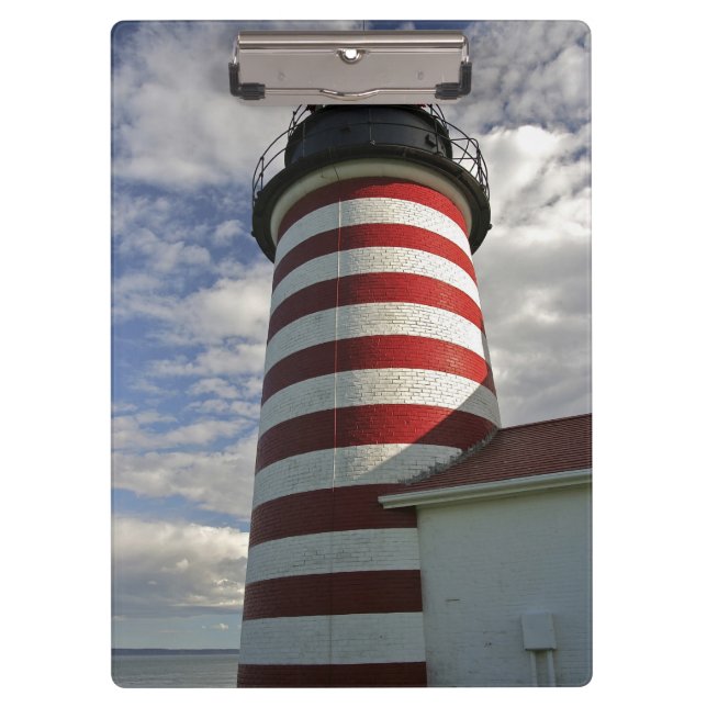 USA, Maine, Lubec. West Quoddy Head LIghthouse Clipboard (Front)