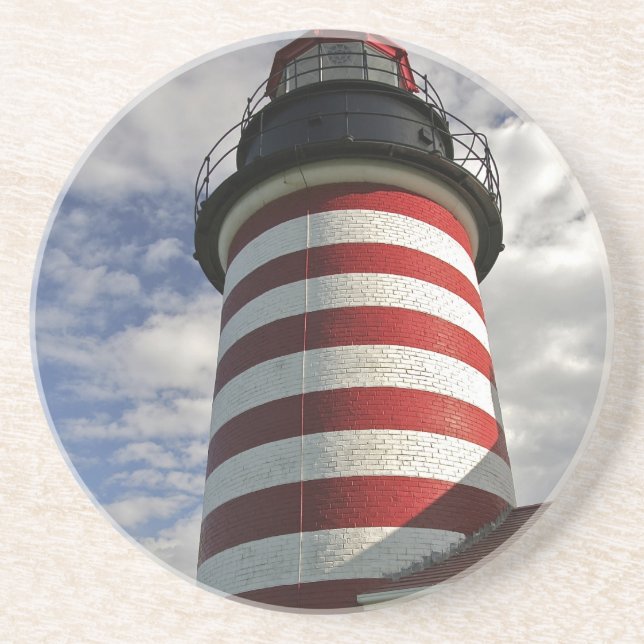 USA, Maine, Lubec. West Quoddy Head LIghthouse Coaster (Front)