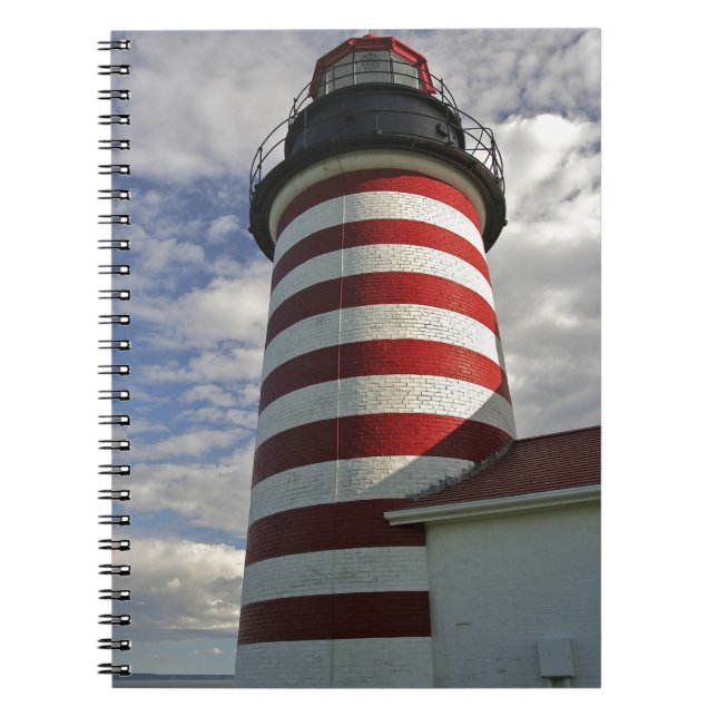 USA, Maine, Lubec. West Quoddy Head LIghthouse Notebook (Front)