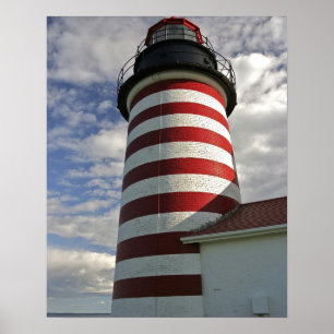 USA, Maine, Lubec. West Quoddy Head LIghthouse Poster