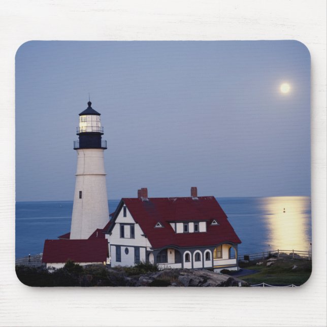 USA, Maine, Portland, Cape Elizabeth, Lighthouse Mouse Pad (Front)