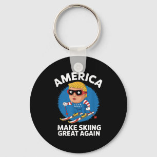 Usa Make Skiing Great Again Donald Trump Apres Ski Key Ring