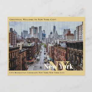 USA Manhattan Contrasts New York New York City  Postcard