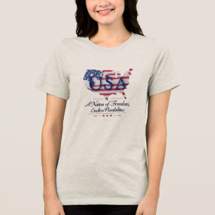 USA Map – A Nation of Freedom Elegant Tri-Blend Shirt