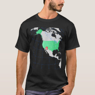 USA map and North America Red highlighted Arizona T-Shirt