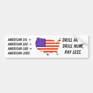 usa-map-flag, American oil +American gas +Ameri... Bumper Sticker