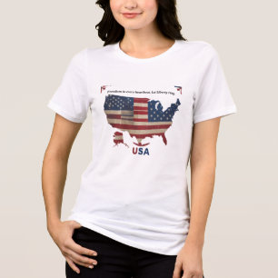 USA Map Flag Design – Patriotic Women’s Tri-blend  Shirt
