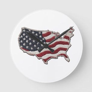 🕒 USA Map Flag Wall Clock 🇺🇸🧭