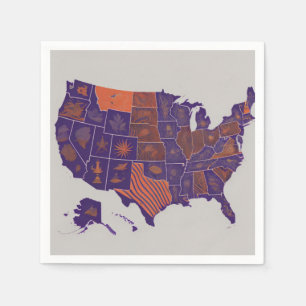USA Map Napkin