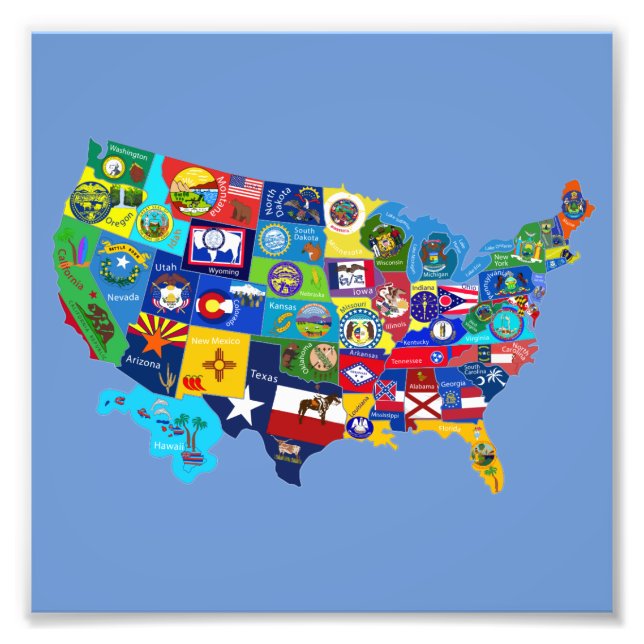 USA Map Photo Print (Front)