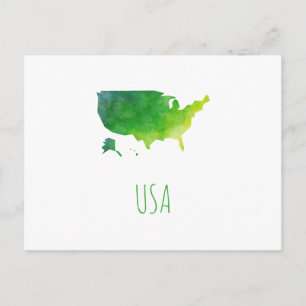 USA Map Postcard