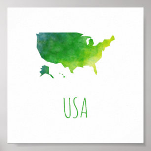 USA Map Poster