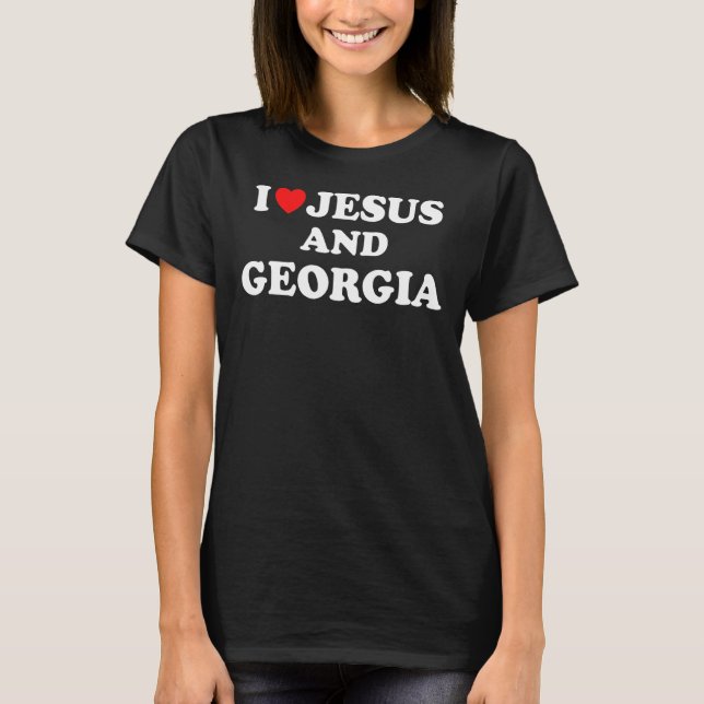 Usa Map Proud Christian  I Love Jesus And Georgia  T-Shirt (Front)