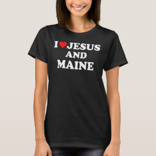Usa Map Proud Christian I Love Jesus And Maine T-Shirt