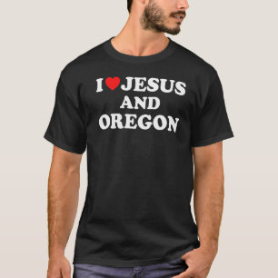Usa Map Proud Christian  I Love Jesus And Oregon   T-Shirt