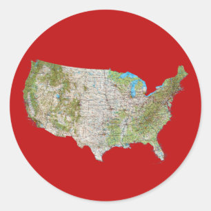 USA Map Sticker