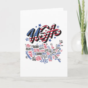 USA Map U.S. states America Card