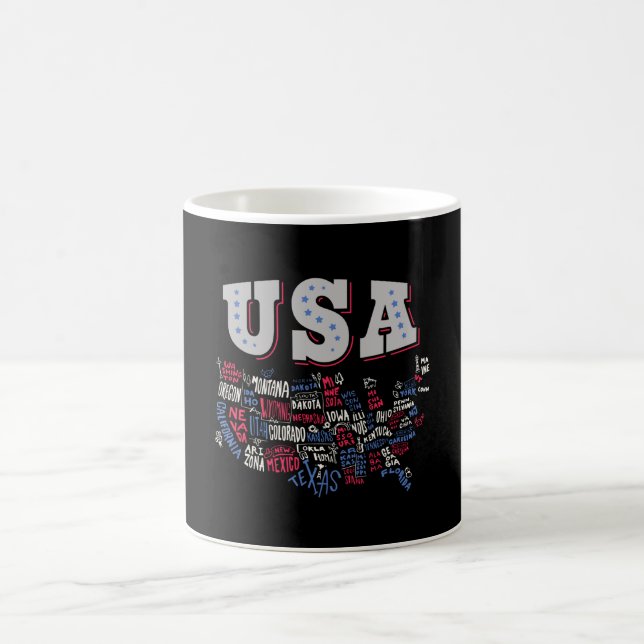 USA Map U.S. states America Coffee Mug (Center)
