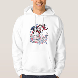 USA Map U.S. states America Hoodie