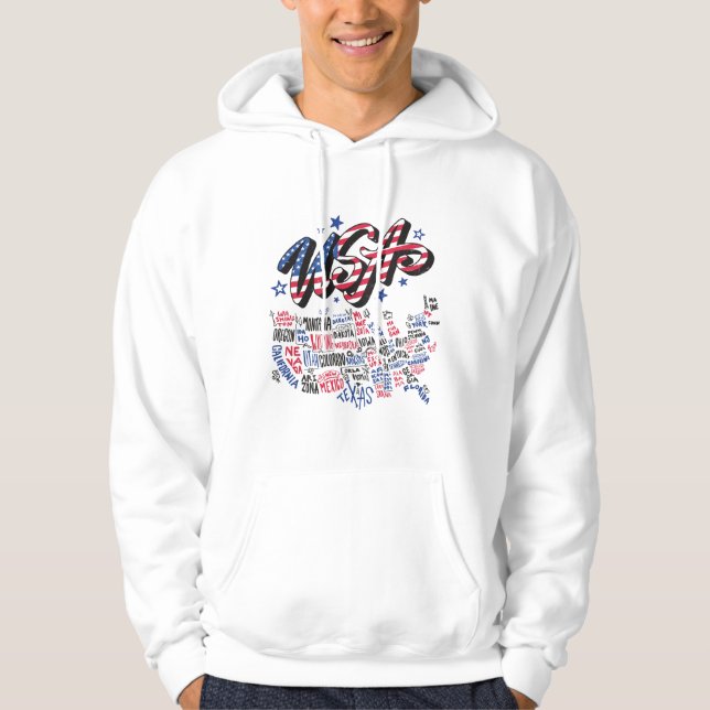 USA Map U.S. states America Hoodie (Front)