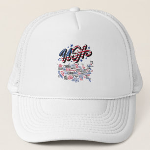 USA Map U.S. states America Trucker Hat