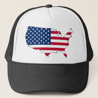 Usa Map, United States flag Trucker Hat