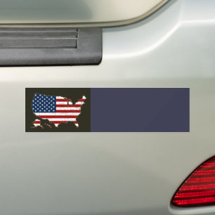 USA map with american flag Bumper Sticker
