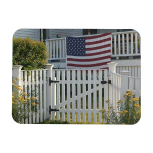 USA, Massachusettes, Gloucester: Patriotic Fence Magnet