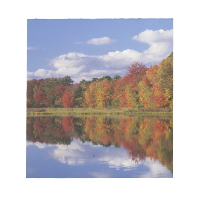 USA, Massachusetts, Acton. Reflection of autumn Notepad (Front)