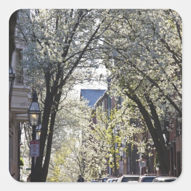 USA, Massachusetts, Boston, Beacon Hill. Square Sticker (Front)