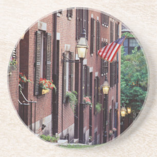 USA, Massachusetts, Boston, Houses Along Acorn Coaster